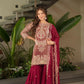 Embroidered Silk Palazzo Suit with Dupatta