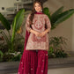 Embroidered Silk Palazzo Suit with Dupatta