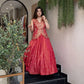 Embroidered Simar Silk Lehenga Set with Koti and Shrug