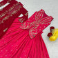 Embroidered Simar Silk Lehenga Set with Koti and Shrug