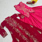 Embroidered Simar Silk Lehenga Set with Koti and Shrug