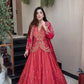 Embroidered Simar Silk Lehenga Set with Koti and Shrug