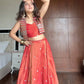 Embroidered Simmer Silk Lehenga with Koti