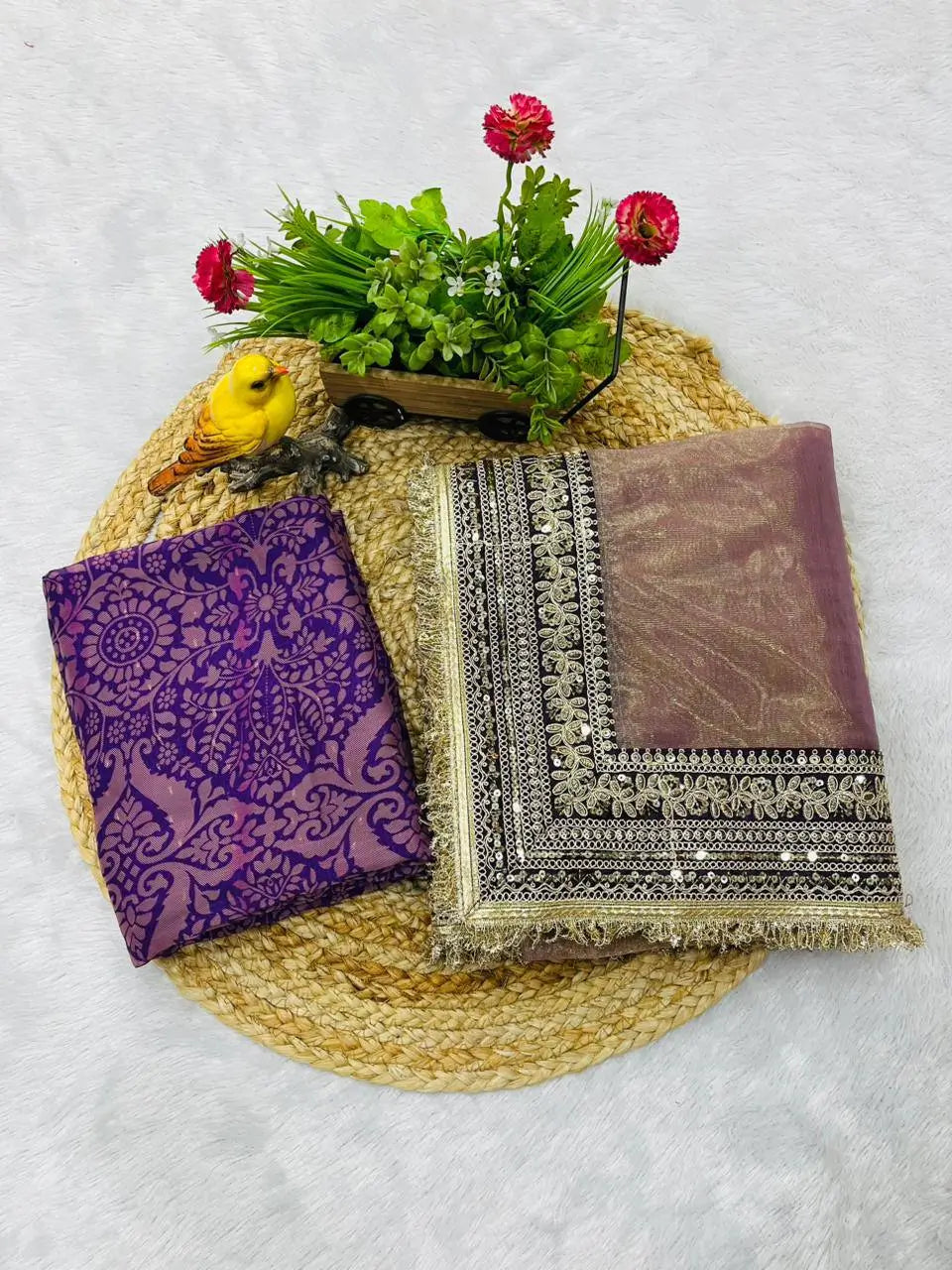 Embroidered Soft Net Designer Saree