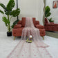 Embroidered Soft Net Designer Saree With Dupatta