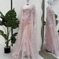 Embroidered Soft Net Designer Saree With Dupatta