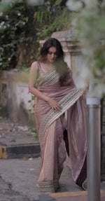 Embroidered Soft Net Designer Saree