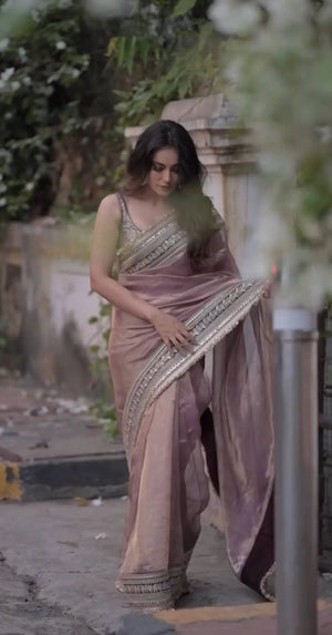 Embroidered Soft Net Designer Saree