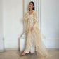 Embroidered Soft Net Suit with Silk Pants and Dupatta