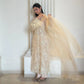 Embroidered Soft Net Suit with Silk Pants and Dupatta