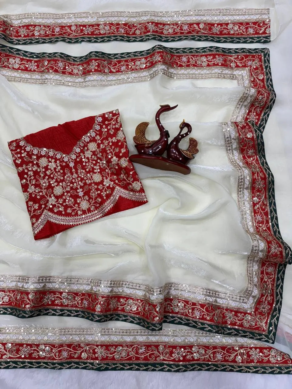 Embroidered Space Silk Saree with Banglori Silk Blouse