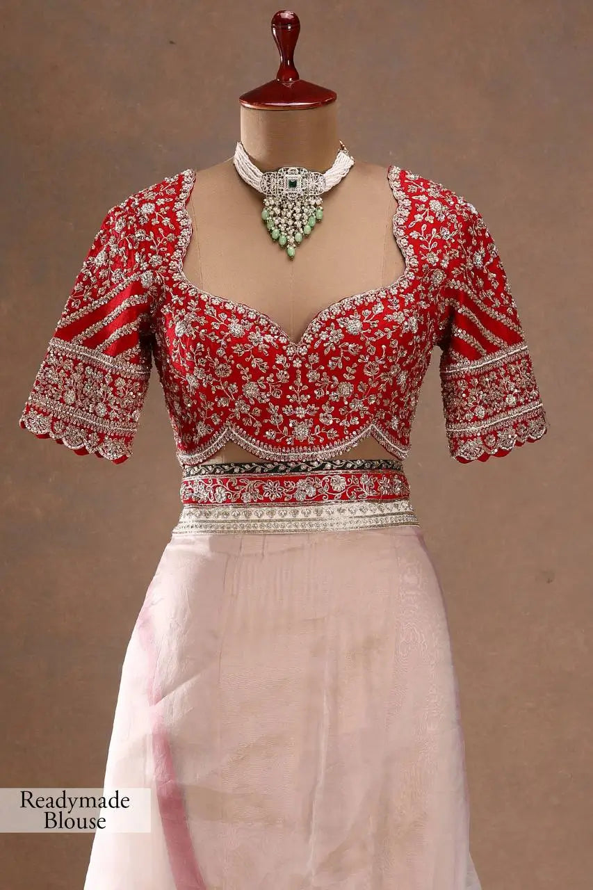 Embroidered Space Silk Saree with Banglori Silk Blouse