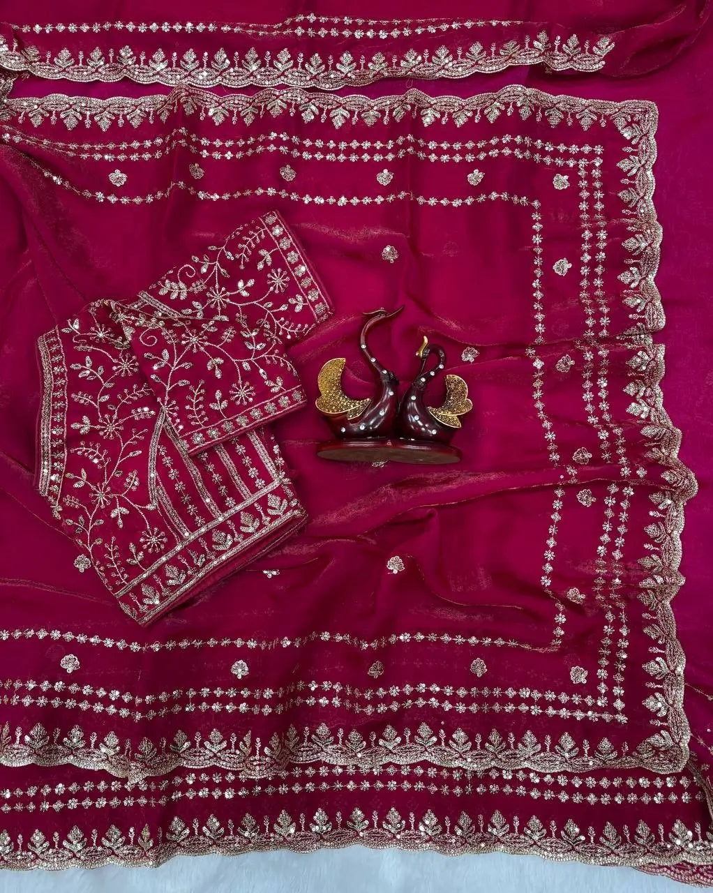 Embroidered Space Silk Saree with Zari and Sequins Work