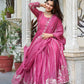 Embroidered Star Georgette Festival Gown Set