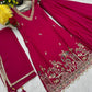 Embroidered Star Georgette Kurti Palazzo Set with Dupatta