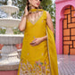 Embroidered Star Georgette Kurti Palazzo Set with Dupatta