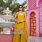 Embroidered Star Georgette Kurti Palazzo Set with Dupatta