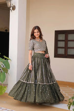 Embroidered Star Georgette Wedding Lehenga Choli