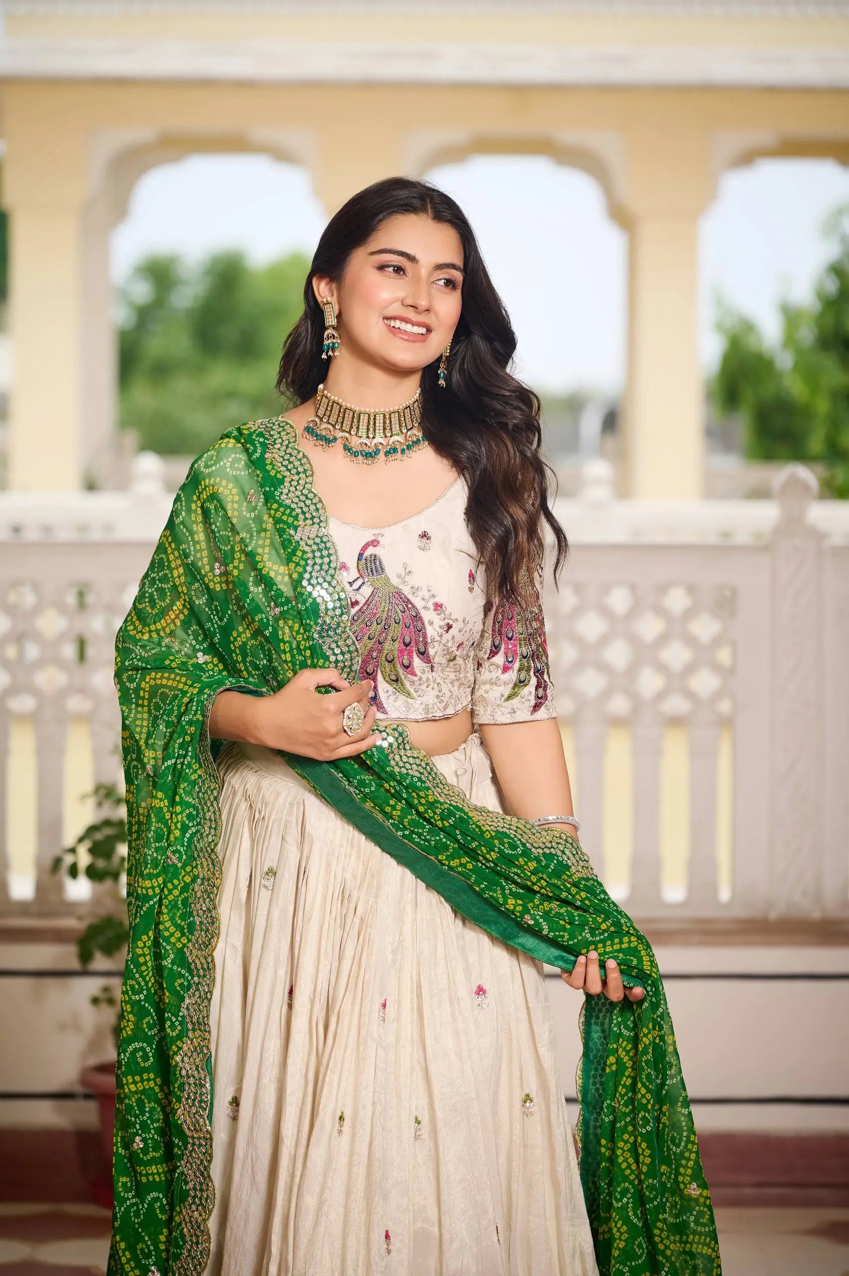 Embroidered Tissue Silk Festival Lehenga Choli