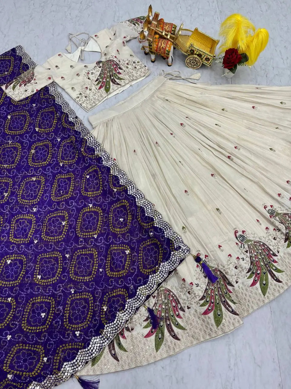 Embroidered Tissue Silk Festival Lehenga Choli