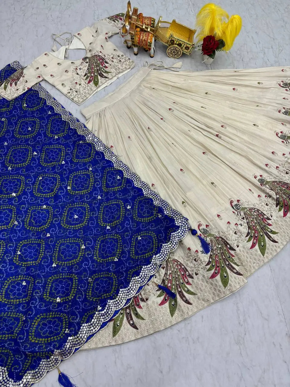 Embroidered Tissue Silk Festival Lehenga Choli
