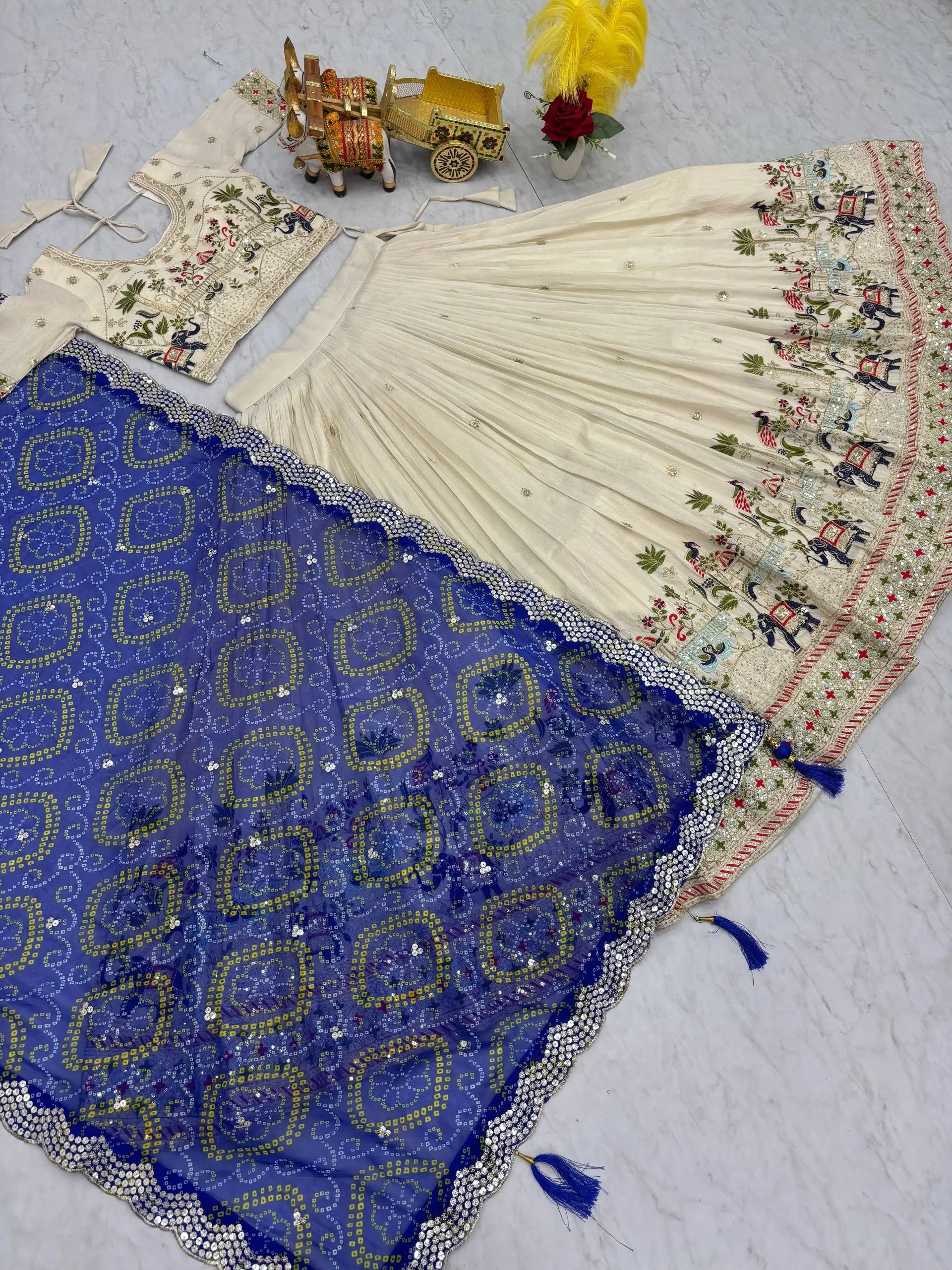 Embroidered Tissue Silk Festival Lehenga Choli