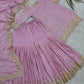 Embroidered Turkey Crush Sharara Suit Set for Wedding and Festive Wear