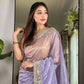Embroidered Twill Net Saree