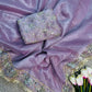 Embroidered Twill Net Saree