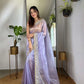 Embroidered Twill Net Saree