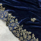Embroidered Velvet Designer Saree