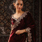 Embroidered Velvet Designer Saree