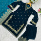 Embroidered Velvet Designer Suit Set