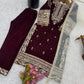 Embroidered Velvet Designer Suit Set