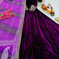 Embroidered Velvet Gown with Chinon Dupatta