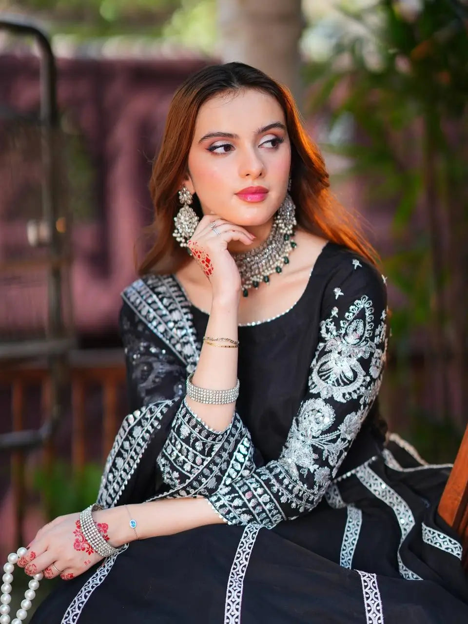 Embroidered Velvet Lehenga Set