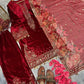 Embroidered Velvet Palazzo Suit Set