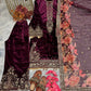 Embroidered Velvet Palazzo Suit Set