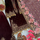 Embroidered Velvet Palazzo Suit Set