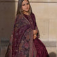Embroidered Velvet Palazzo Suit Set