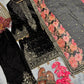 Embroidered Velvet Palazzo Suit Set