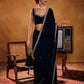 Embroidered Velvet Saree Set