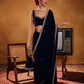 Embroidered Velvet Saree Set