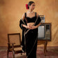 Embroidered Velvet Saree Set