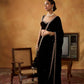 Embroidered Velvet Saree Set