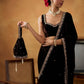 Embroidered Velvet Saree Set