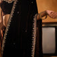 Embroidered Velvet Saree Set