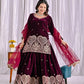 Embroidered Velvet Sharara Set
