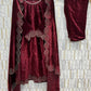 Embroidered Velvet Suit Set