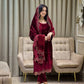 Embroidered Velvet Suit Set